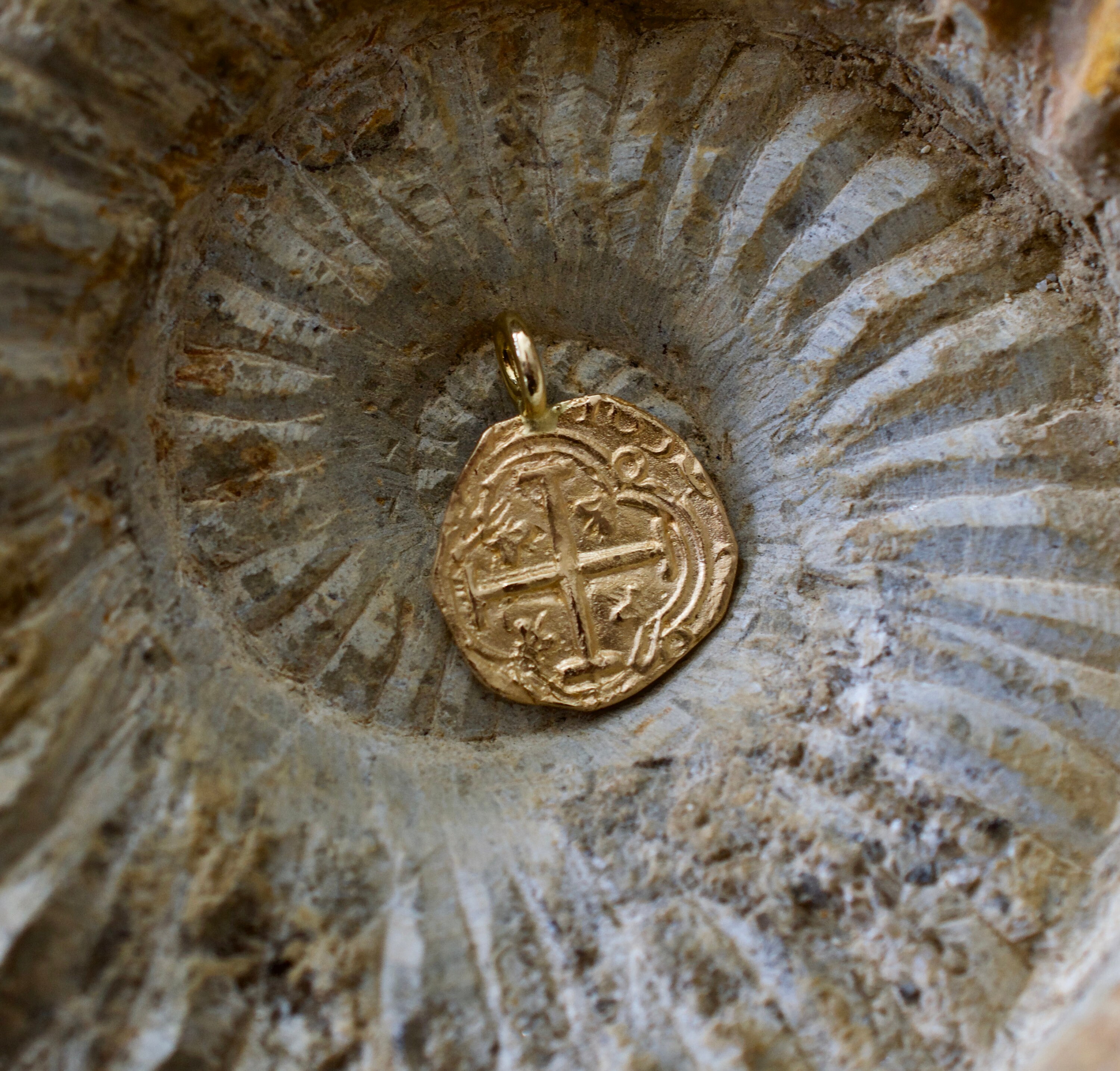 14K Solid Gold Atocha Coin Necklace 