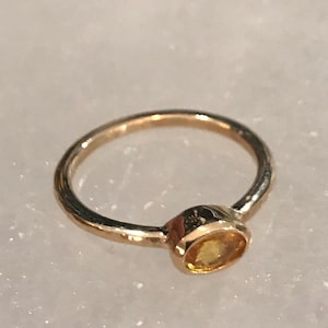 Beautiful Yellow Sapphire Ring in 14K Solid Gold