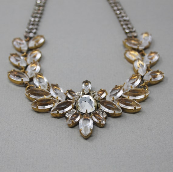 Vintage Handmade Czech Glass Necklace Signed Husa… - image 1