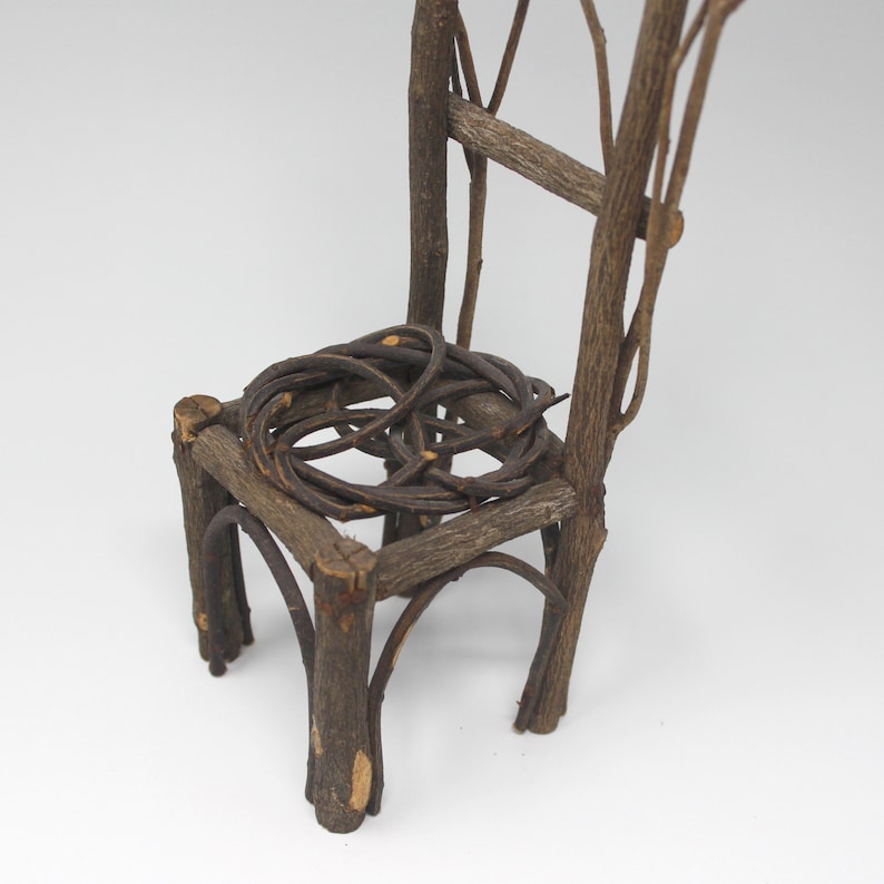 Vintage Rustic Twig Chair— Miniature Handmade Folk Art - Etsy