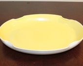 Anchor Hocking Fire King Vitrock Oval Flower Garden Tray Sunshine Yellow 1950 s