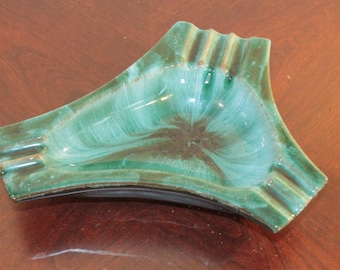 Large Blue/Green Drip Glaze Ash Tray – 1970’s