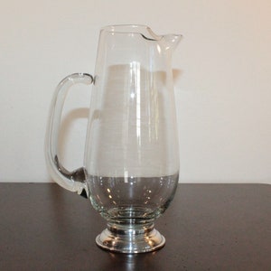 Tall Glass Cocktail Pitcher with Sterling Silver Base