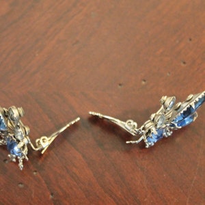 Shades of Blue Rhinestone Brooch and Earrings bild 7