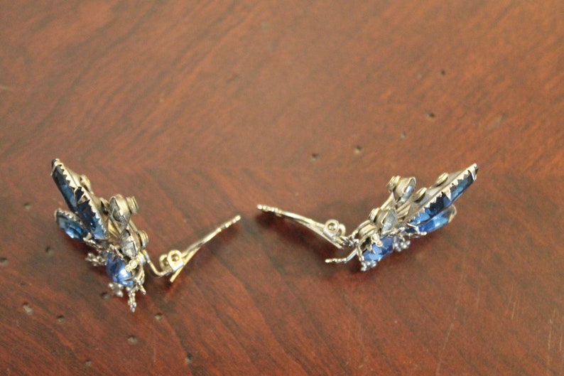 Shades of Blue Rhinestone Brooch and Earrings bild 7