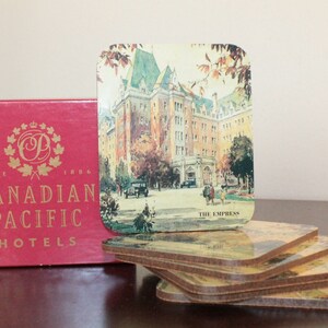 Set of Six Coasters of the Empress Hotel in British Columbia – New in Box