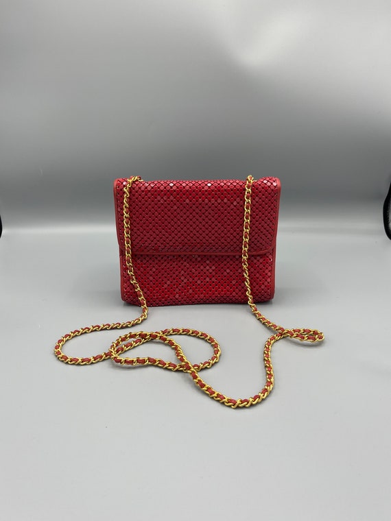 Whiting and Davis Red Mesh Purse