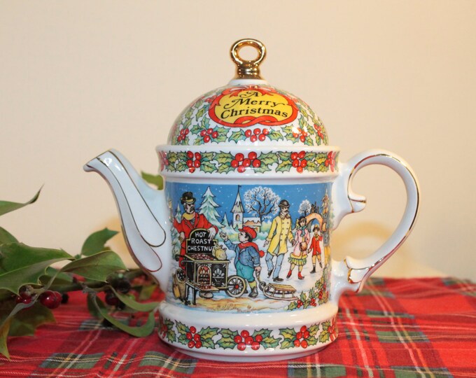 Sadler Christmas Teapot Christmas Holiday 1990s Etsy