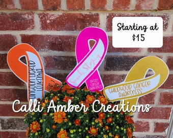 Personalized Awareness Ribbon Yard Sign: Custom Cancer Support Decor