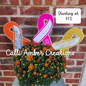 Custom Yard/Plant Sign Cutouts | Custom Yard Décor With Metal Stakes | Kids Cancer | Breast Cancer