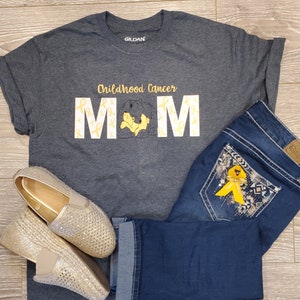 Childhood Cancer Mom Shirt: Gold Ribbon Warrior Tee