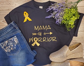 Mama of a Warrior Cancer Shirt | Kids Cancer | Childhood Cancer