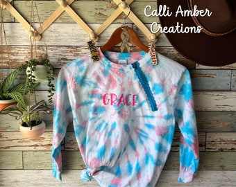 Child Tie Dye Port Access Shirt|Cancer|Childhood Cancer|IV Access|Chemo Shirt|Zipper Shirt