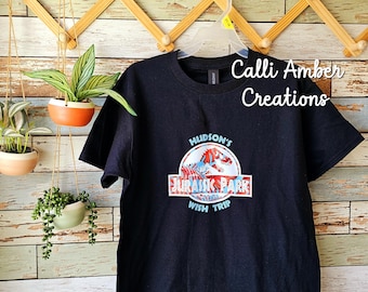 Camisetas da Família Jurassic Park Wish Trip: Camiseta Infantil Personalizada Wish Trip