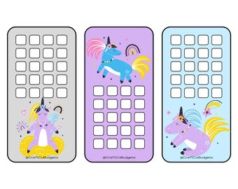 A6 Unicorn Rainbow Savings Challenges | LOW INCOME| Digital Download | 3 Unique Printable Designs | Instant Download!