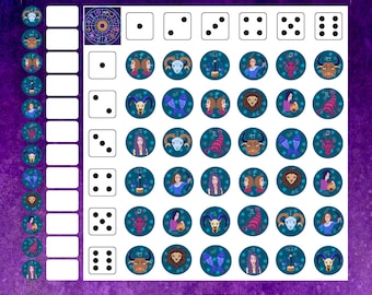 Zodiac Knock Out Savings Challenge | Digital Download | Dice Game | Unique Printable Design | Instant Download!