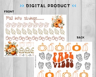 Fall Savings Challenges | Digital Download | 2 Printable Designs | Instant Download!