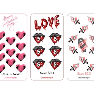 A6 Valentine Savings Challenges | LOW INCOME| Digital Download | 3 Unique Printable Designs | Instant Download!