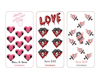 A6 Valentine Savings Challenges | LOW INCOME| Digital Download | 3 Unique Printable Designs | Instant Download!