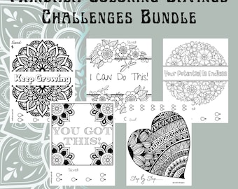 Mandala Coloring Savings Challenges | Digital Download | 5 Unique Printable Designs | Instant Download!