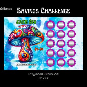 Sfida risparmio gratta e vinci Peaceshroom / Monofacciale / Prodotto fisico / 6"x 4" / Spedizione gratuita solo negli USA