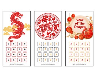 A6 Chinese Lucky Numbers Savings Challenges | Year of the Dragon | LOW INCOME | 3 Unique Printable Designs | Instant Download!