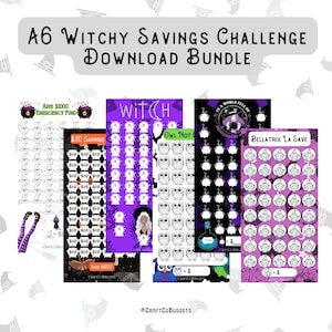 A6 Witchy Savings Challenges | Digital Download | 6 Unique Printable Designs | Instant Download!