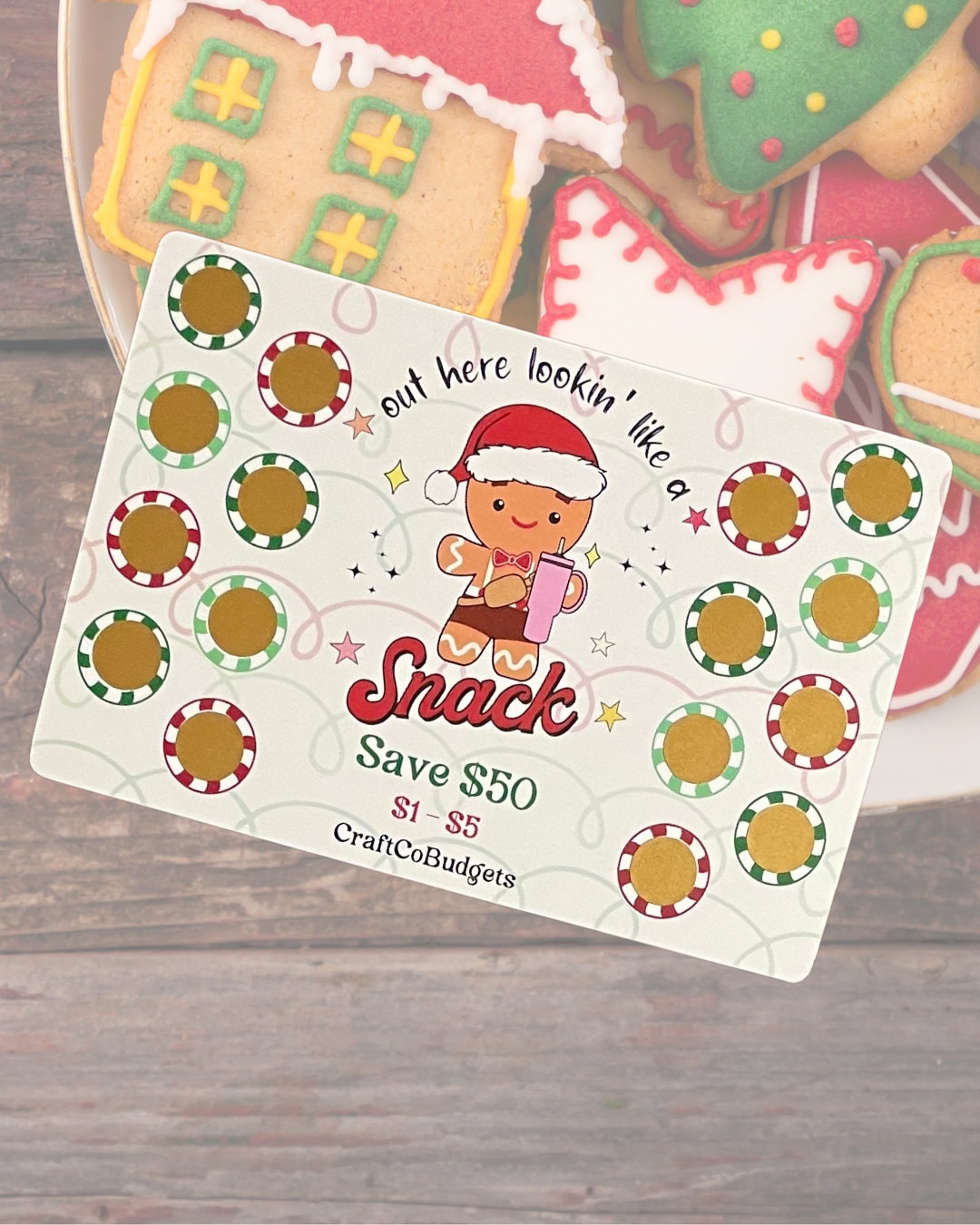 Funny Christmas Scratch Off Savings Challenges | Single Sided Scratch Off |  Low Income | Physical Product | 6"x4" | Free Shipping USA only