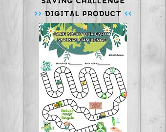 Care About Our Earth Savings Challenge Game | Digital Download | Unique Printable Designs | Instant Download!