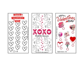 A6 Valentines Saving Challenges | Digital Download | 6 Printable Designs | Instant Download | Low Income