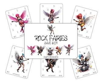 Rock Fairies Card Set | Savings Challenges | LOW INCOME| Digital Download | 6 Cards + Dashboard | Instant Download!