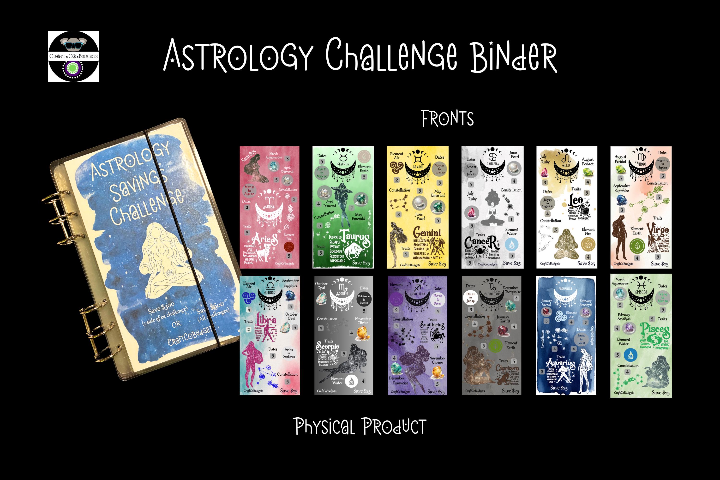 Astrology Savings Challenge Binder | Free Shipping USA only
