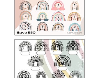 A5 BOHO Rainbows Savings Challenges | LOW INCOME| Digital Download | 2 Unique Printable Designs | Instant Download!