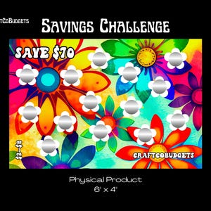 Flower Power Scratch Off Savings Challenge / Monofacciale / Prodotto fisico / 6"x 4" / Spedizione gratuita solo negli USA