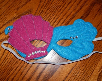 Mermaid Shell Under the Sea Felt Mask - Costume Accessory - Any size available