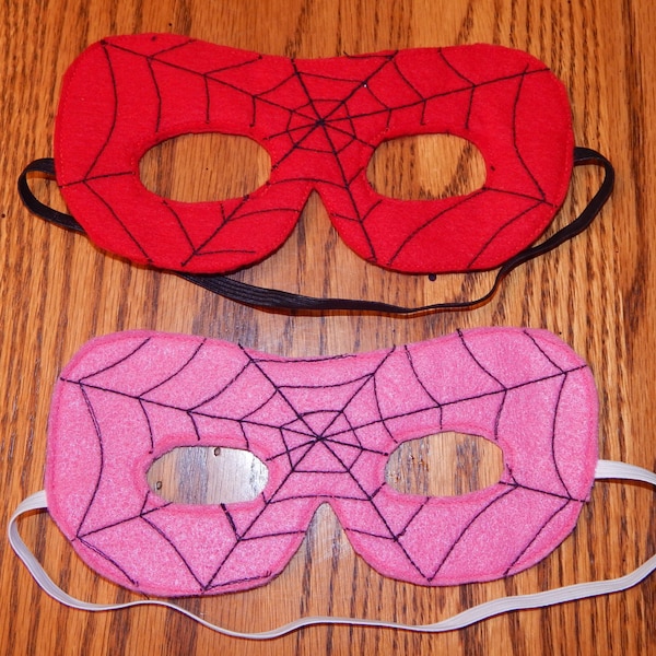 Inspired by Spiderman or Spider Girl Felt Superhero Mask Costume - Any Size Available