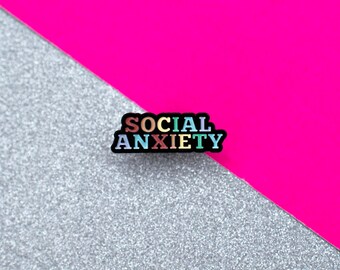 Neuroatypical Social Anxiety Rainbow Pin / Social Anxiety Message Rainbow / Hard Enamel Pin Badge