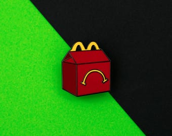 Sad Happy Meal Pin / McDonald&#39;s meal box / hard enamel pin badge