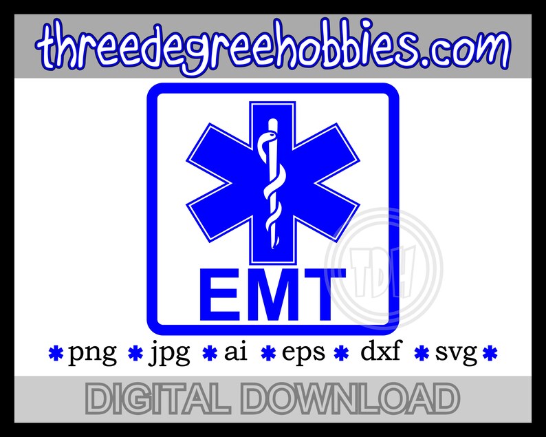 Download EMT Paramedic Star of Life Digital Download SVG DXF | Etsy