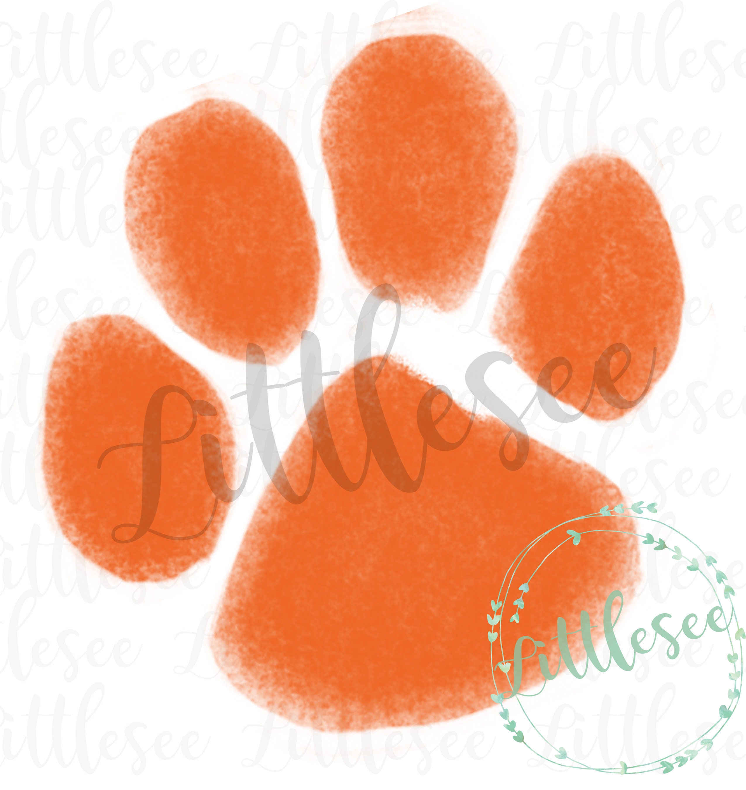 Watercolor PNG Auburn Tiger Paw Auburn Digital Download Etsy