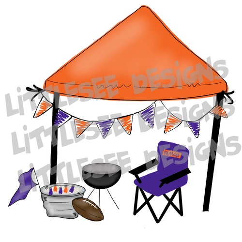 Purple Sports Tent PNG Clemson Football 