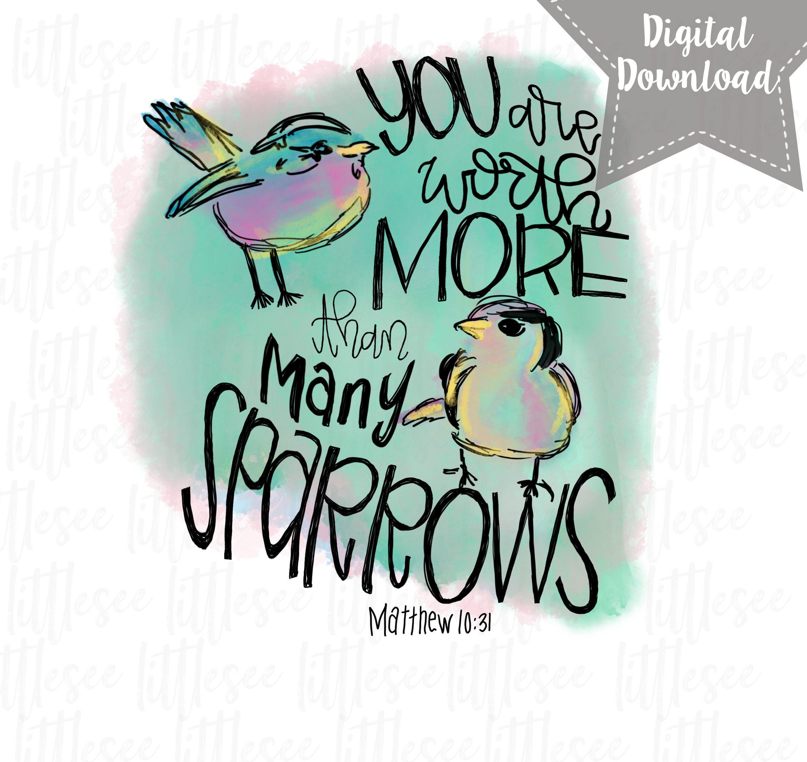 You Are Worth More Than Many Sparrows Sublimation Religious - Etsy Sweden