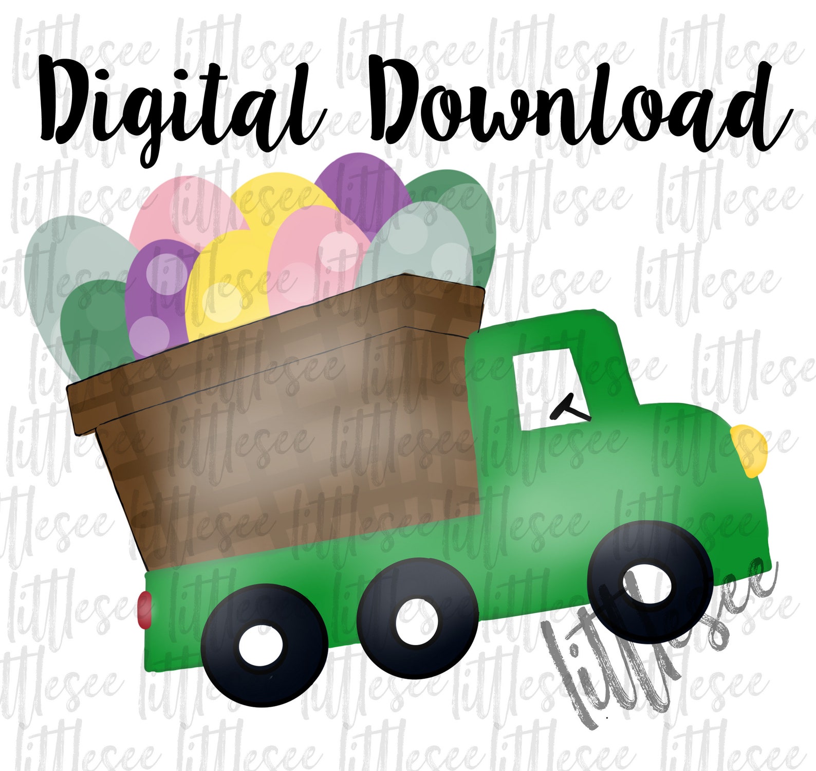 Easter Egg Dump Truck Design Easter Sublimation Digital Etsy
