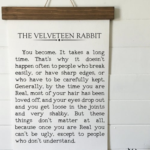 The Velveteen Rabbit/book Quote Print/canvas Art Print/wall Etsy