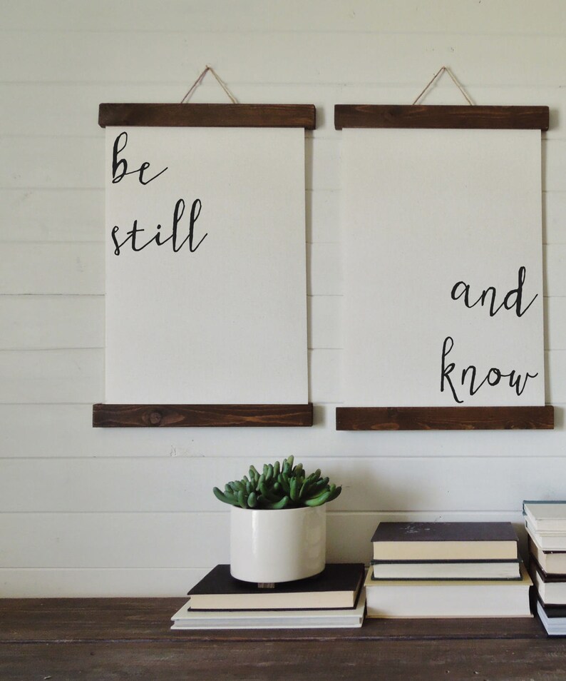 Be still and know/calligraphy wall art/canvas art print ...