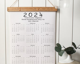 Calendar 2024/calendar print/calendar canvas print/canvas art print/wall art/canvas print/wall decor