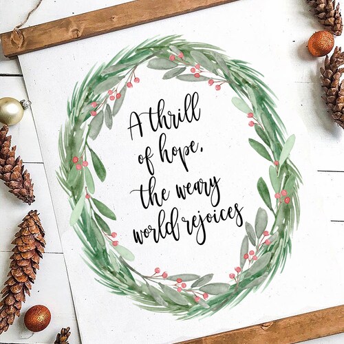 A Thrill of Hope Christmas Printable Wall Art Christmas Wall Etsy