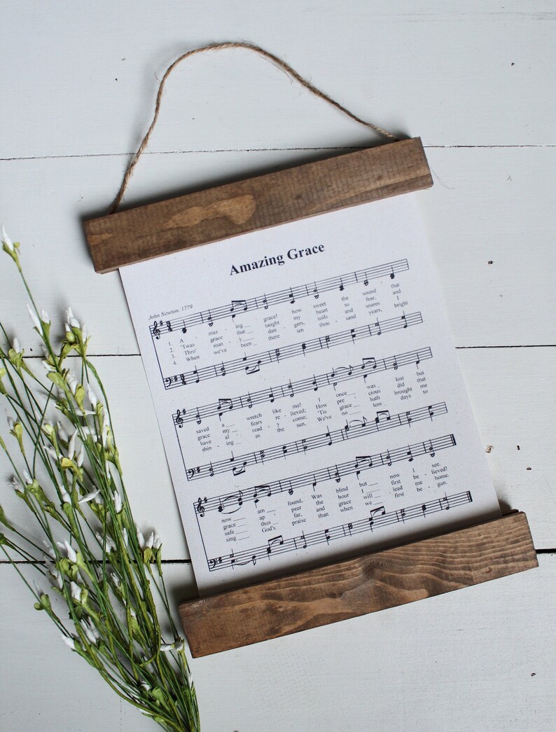 Amazing grace sheet music/wall art/music notes/christian Etsy