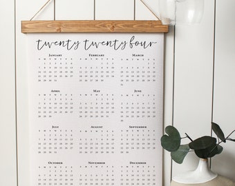 Calendar 2024/calendar print/calendar canvas print/canvas art print/wall art/canvas print/wall decor