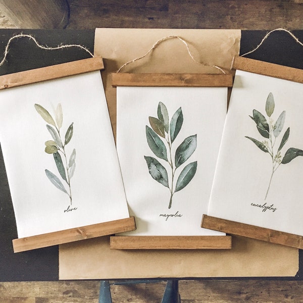 Eucalyptus olive magnolia prints/tree branch print set/botanical wall art/canvas art print/wall art/home decor